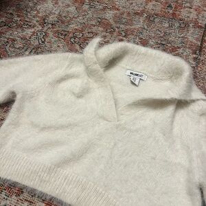 William Rast Women's Soft Cream V-Neck Sweater
